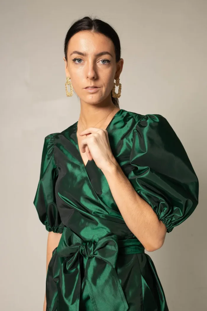 Glimmer Green Wrap Dress - Imagen 2