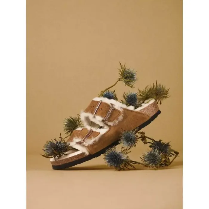 Birkenstock Arizona Shearling Mink W 1001135 flip-flops - Imagen 4