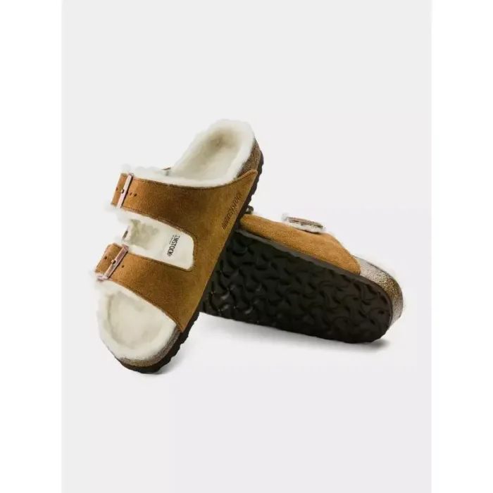 Birkenstock Arizona Shearling Mink W 1001135 flip-flops - Imagen 7