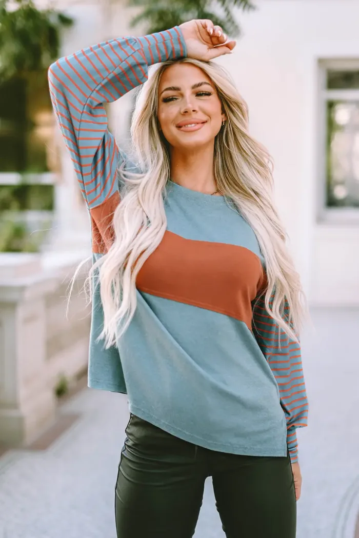 Emma Striped Bishop Sleeve Top - Imagen 4