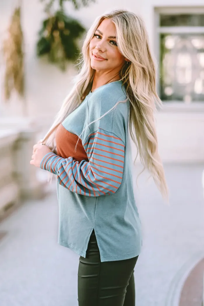Emma Striped Bishop Sleeve Top - Imagen 5