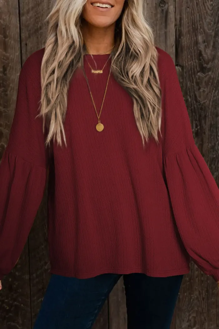 Madison Knit Jacquard Puffy Long Sleeve Top - Imagen 3