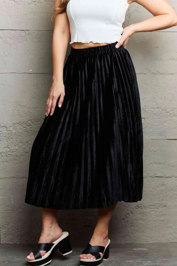 Ninexis Accordion Pleated Flowy Midi Skirt - Imagen 3