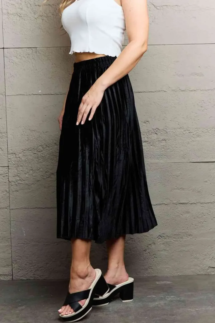 Ninexis Accordion Pleated Flowy Midi Skirt - Imagen 4