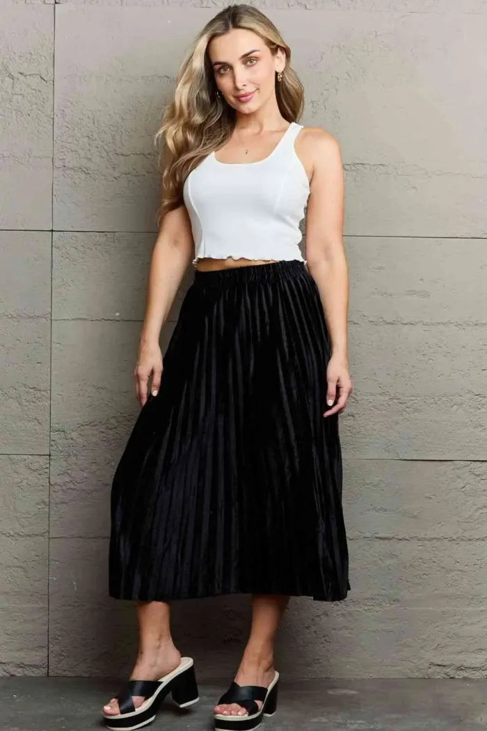 Ninexis Accordion Pleated Flowy Midi Skirt - Imagen 5