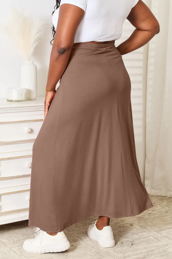 Double Take - Full Size Soft Rayon Drawstring Waist Maxi Skirt Rayon - Imagen 8