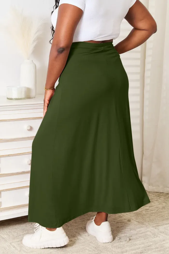 Double Take - Full Size Soft Rayon Drawstring Waist Maxi Skirt Rayon - Imagen 12