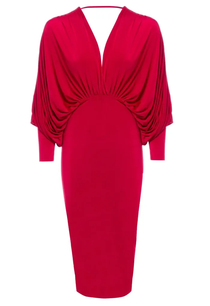 Black Batwing Sleeve Dress - Imagen 5