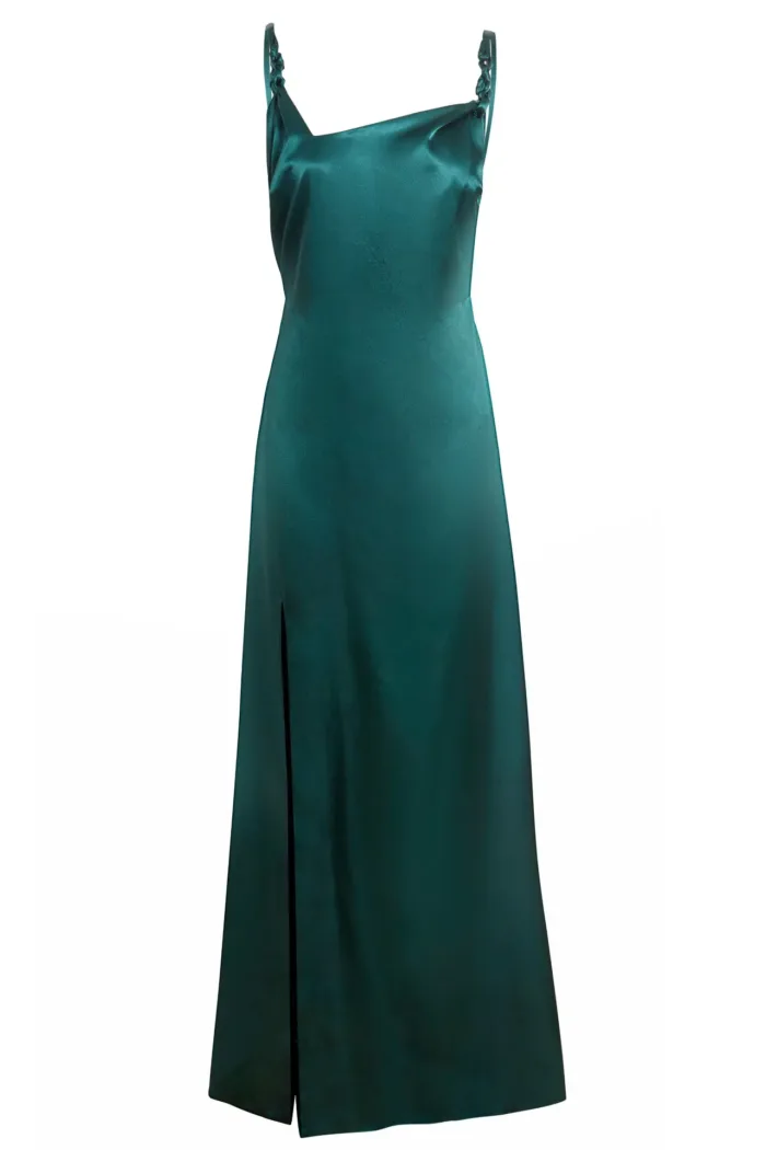 Asymmetric White Maxi Dress - Imagen 5