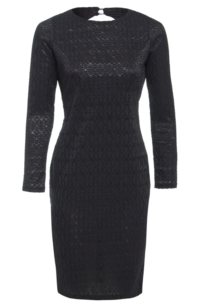 Ivory Long Sleeve Backless Dress - Imagen 5
