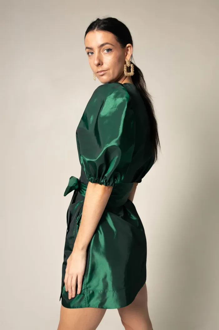 Glimmer Green Wrap Dress - Imagen 5