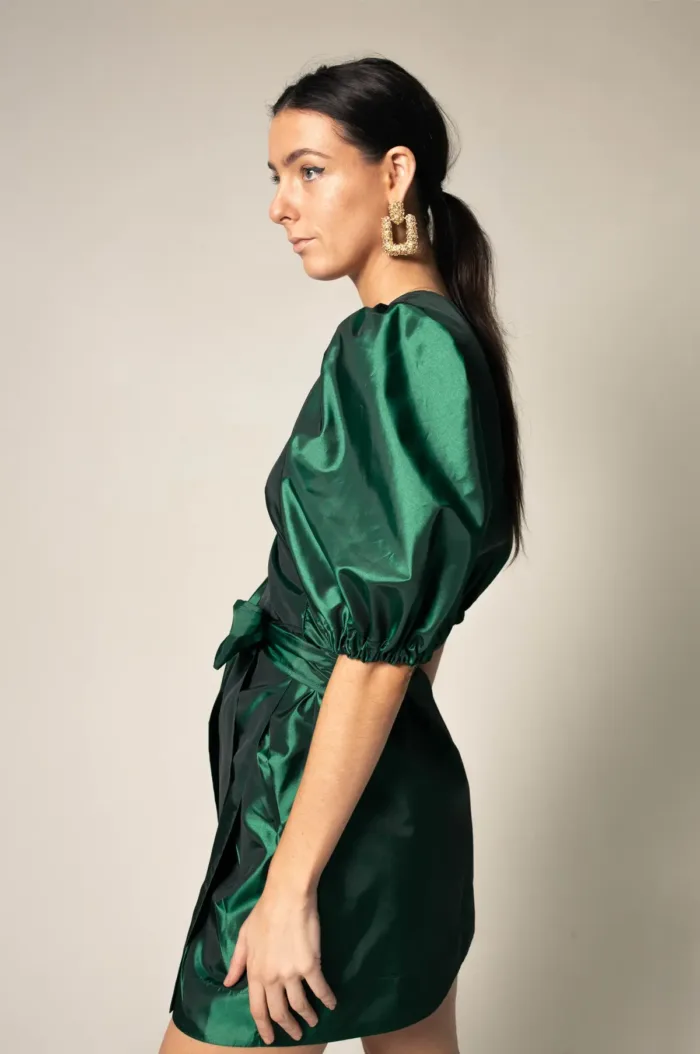 Glimmer Green Wrap Dress - Imagen 3