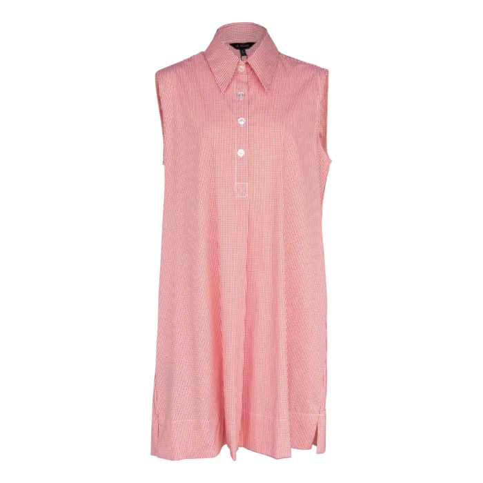 Italian Cotton Orange Sleeveless Dress - Imagen 5