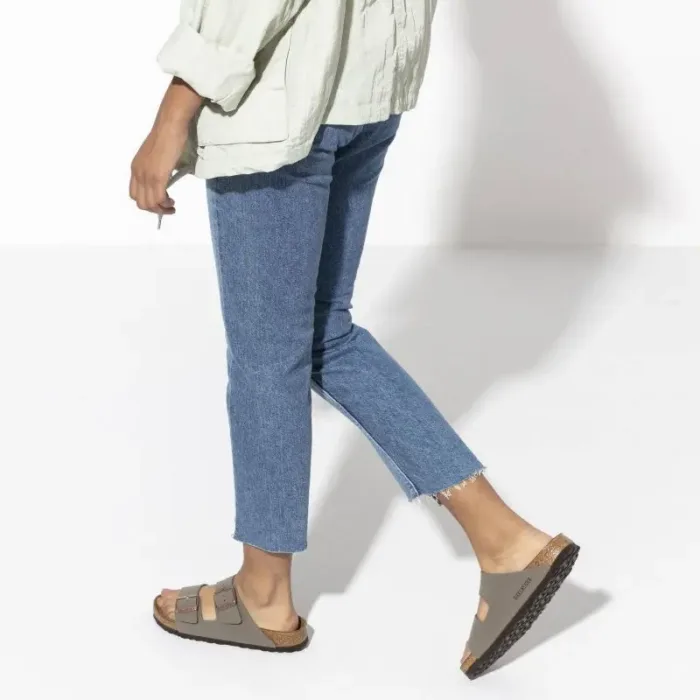 Birkenstock Arizona Birko-Flor Nubuck Stone regular women's/men's flip-flops wide gray (0151211) - Imagen 7
