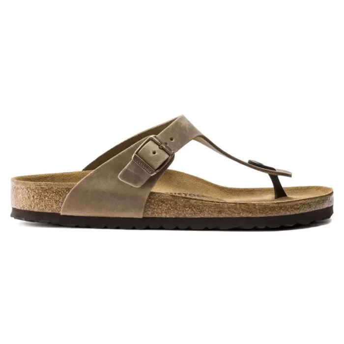 Birkenstock Gizeh Oiled Leather Tobacco Brown Regular Women's Flip-Flops Wide (0943811) - Imagen 8