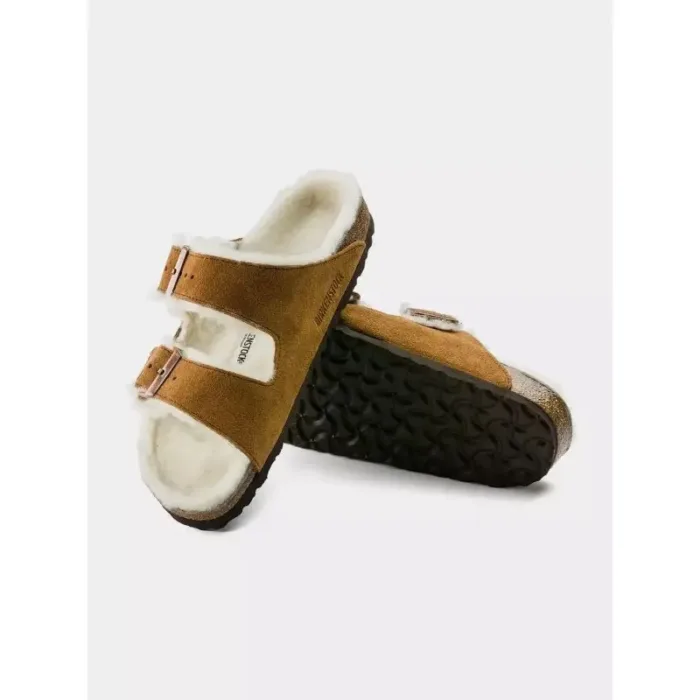 Birkenstock Arizona Shearling Mink W 1001135 flip-flops - Imagen 19