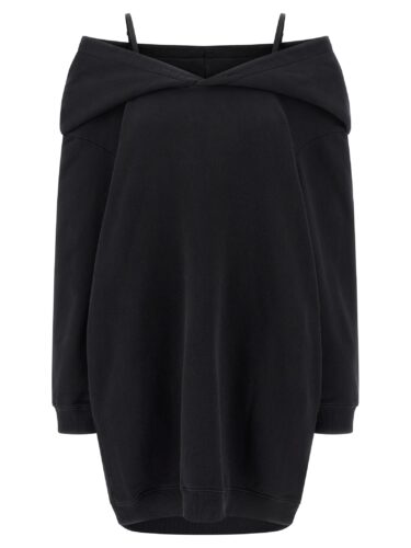 Off-shoulder hooded dress