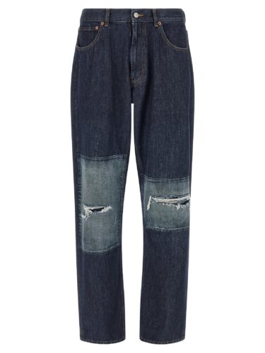 Patchwork insert jeans