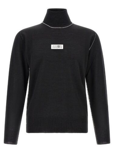 Turtleneck sweater with contrast stitching
