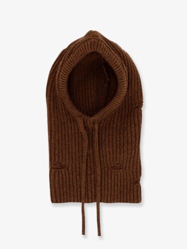 Wool blend balaclava with distressed effect